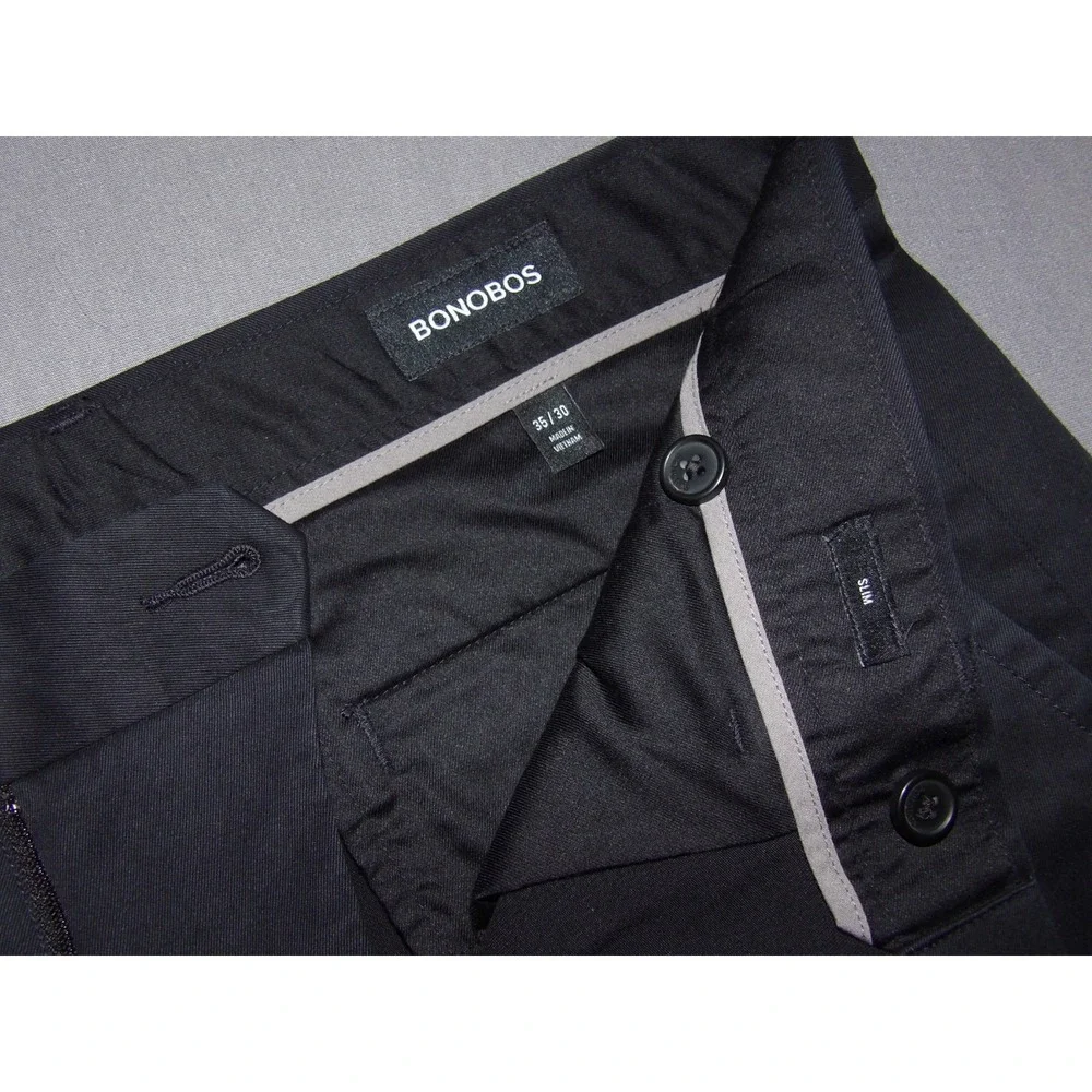 BONOBOS Black TUESDAY Slim Fit Cotton Stretch Chino Pants Men's 35 X 30